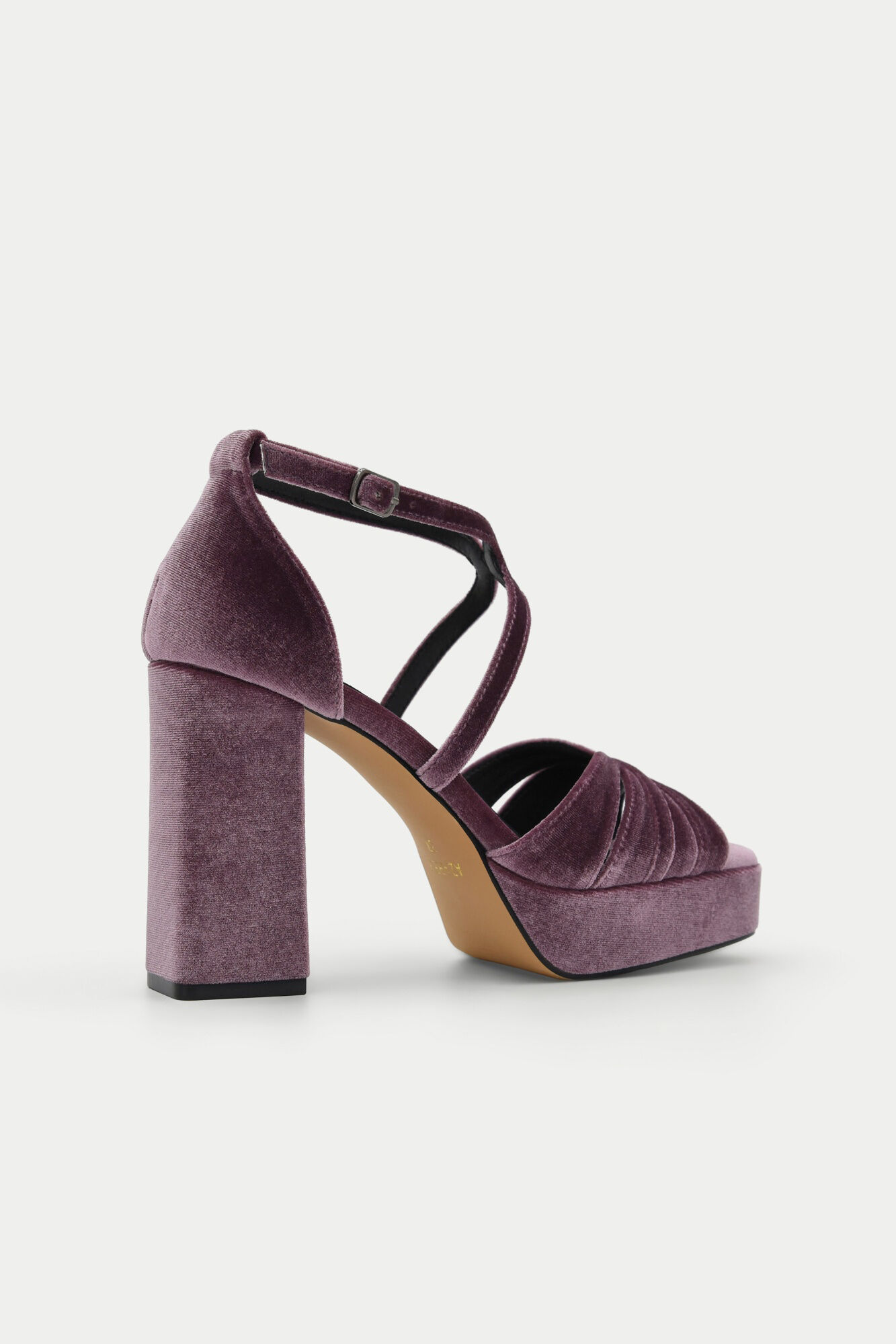 Azarey Velvet platform sandal Lilac