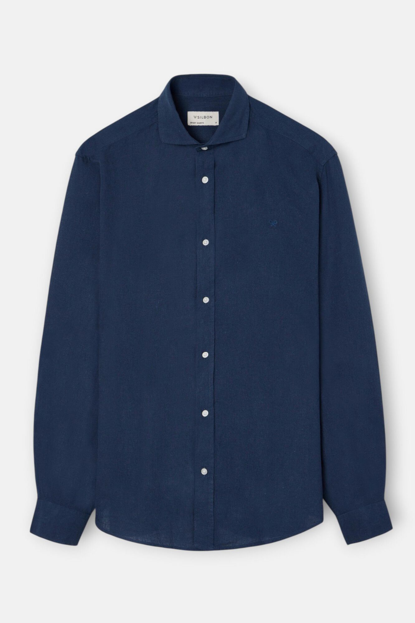Silbon Camisa sport em linho Azul