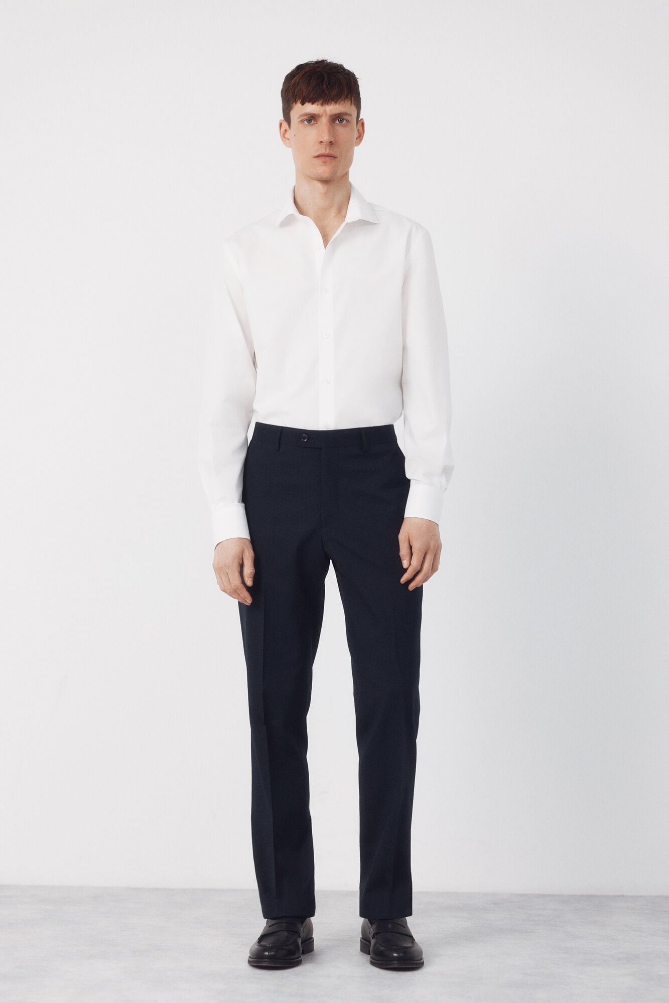 Cortefiel Slim fit easy-iron ottoman dress shirt White