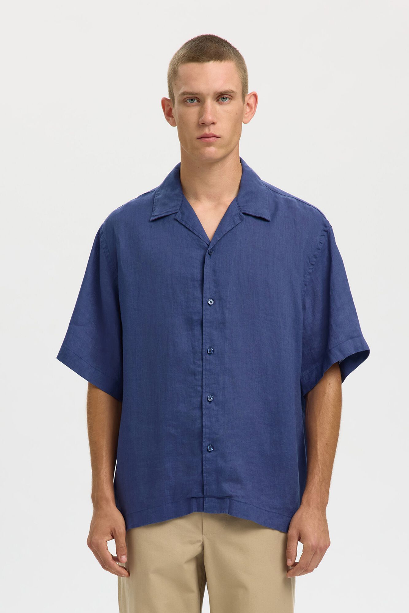 Selected Camisa de manga corta lino