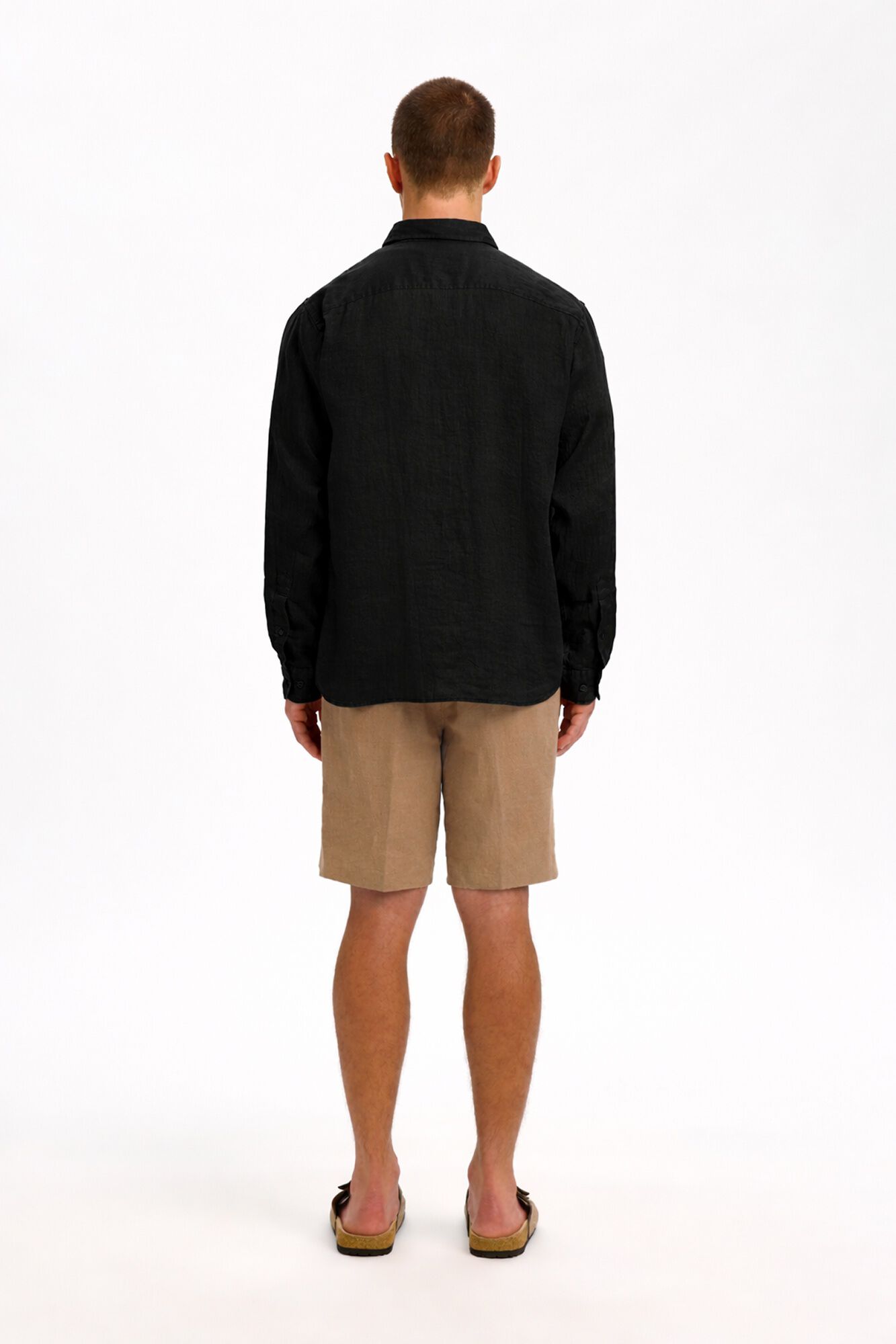 Selected Linen long sleeve shirt Black