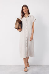 Cortefiel Linen dress Printed white