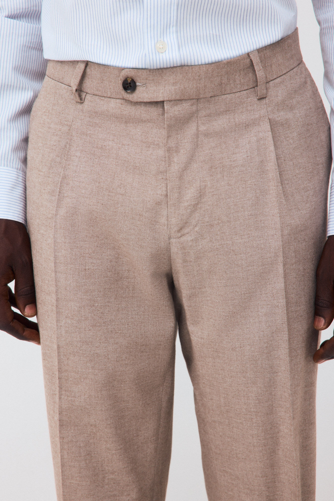 Cortefiel Cotton coordinated suit trousers Beige