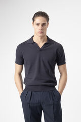 PuroEGO Jersey-knit polo shirt Navy