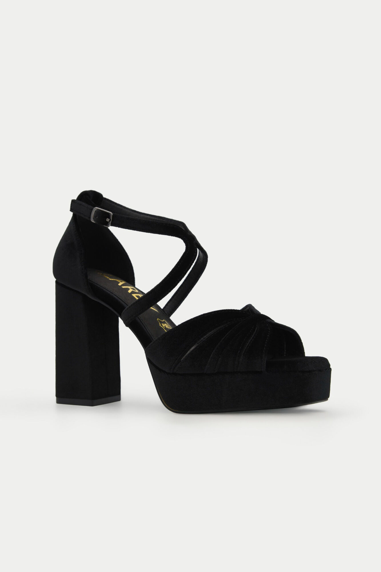 Azarey Velvet platform sandal Black
