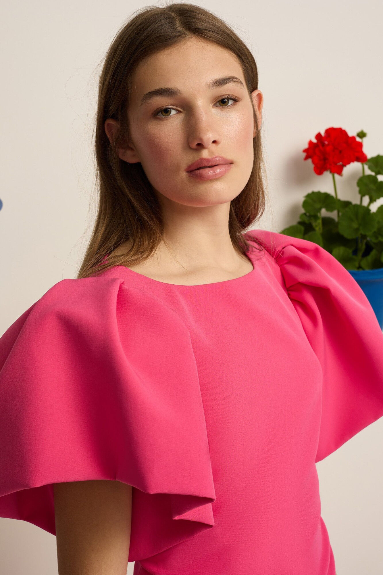 Silbon Vestido Event Collection midi manga abullonada