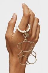 Tous Silhouette Bold Bear Keychain Gold