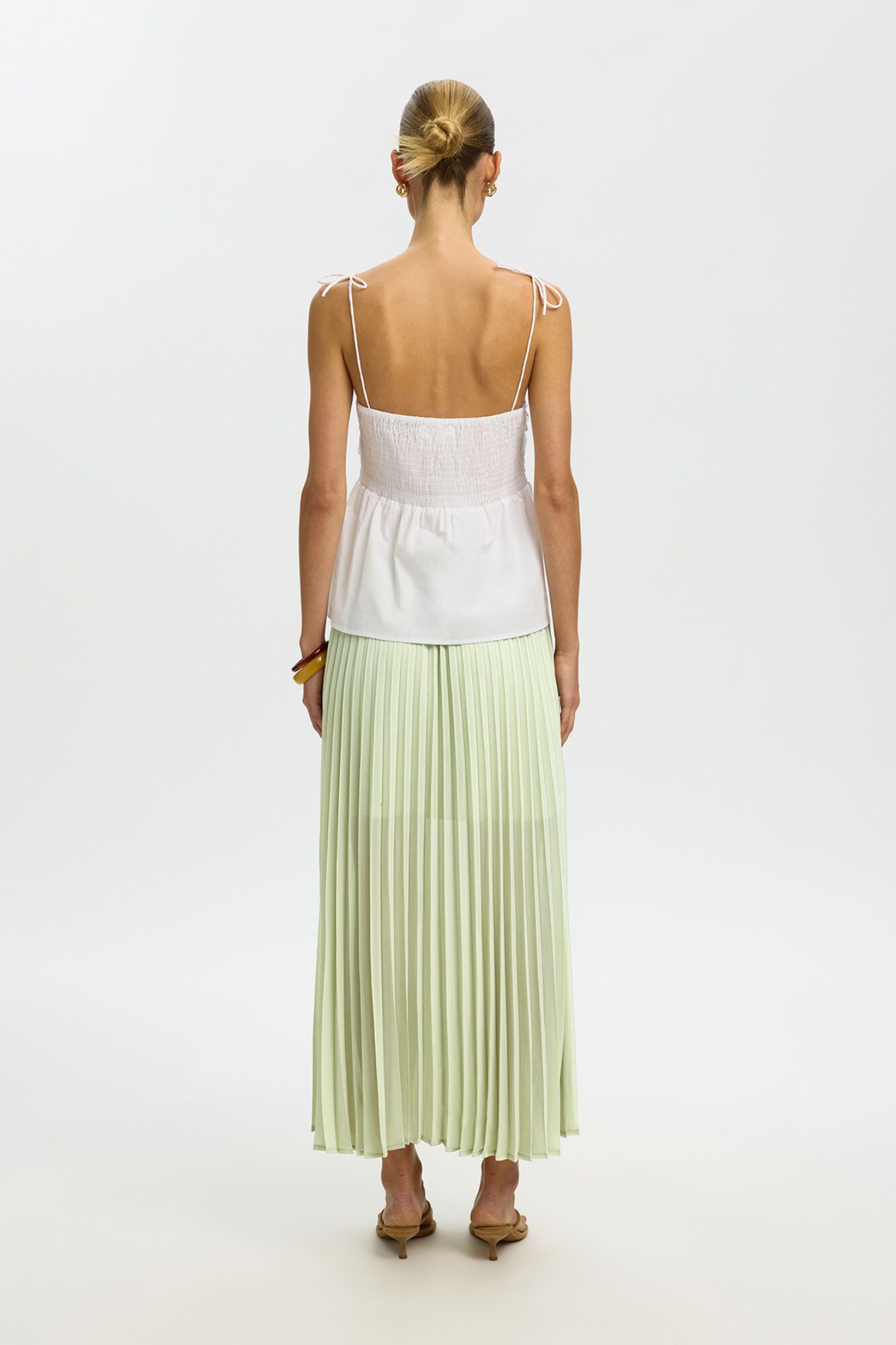 Selected Saia comprida plissada Verde