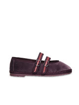 Flabelus Mary Jane de veludo Roxo