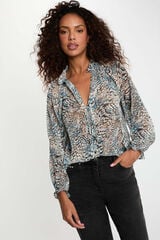 Morgan Camisa estampada gola em bico Multicolorido