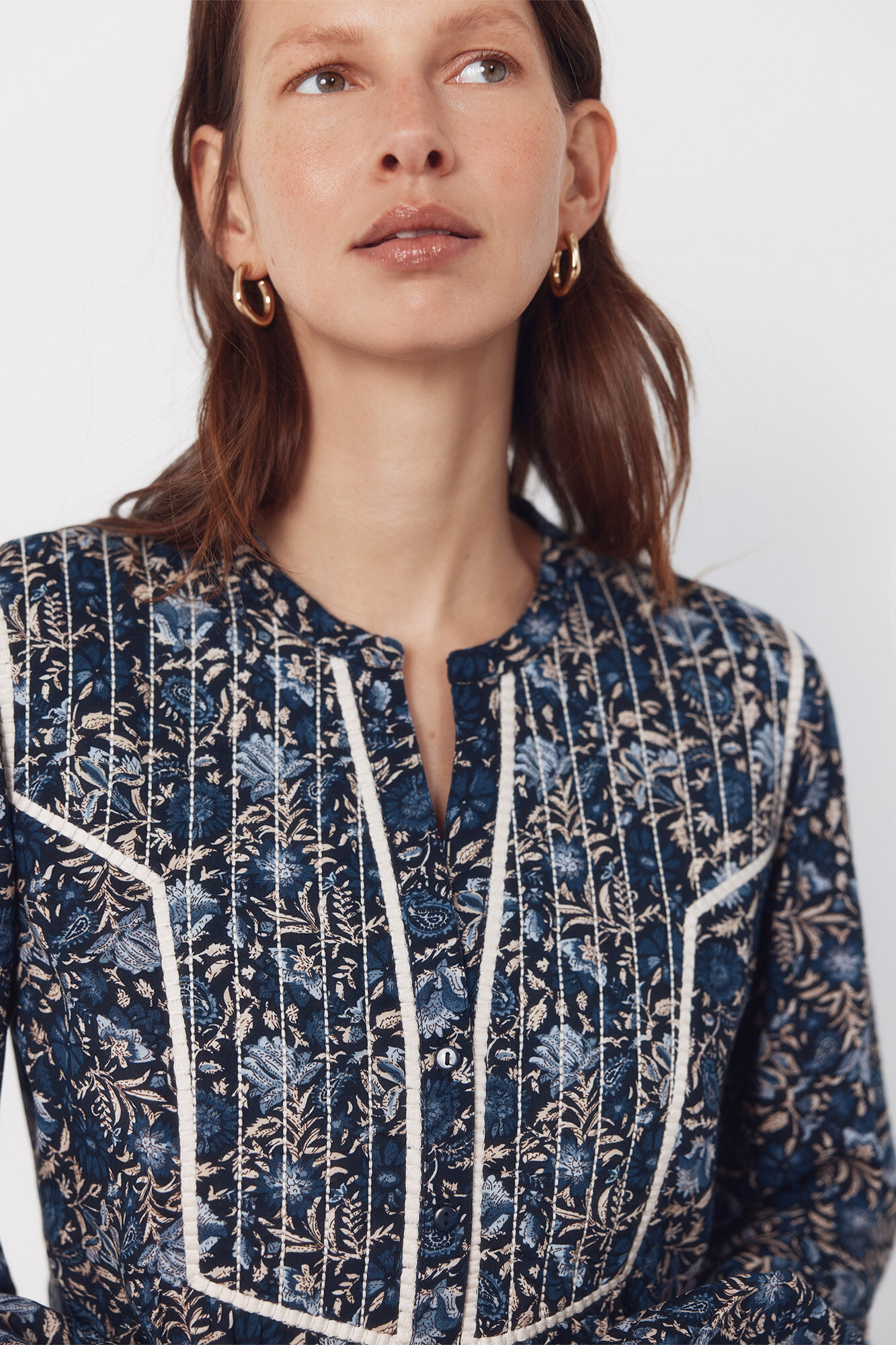 Cortefiel Blusa mandarim acolchoada Azul