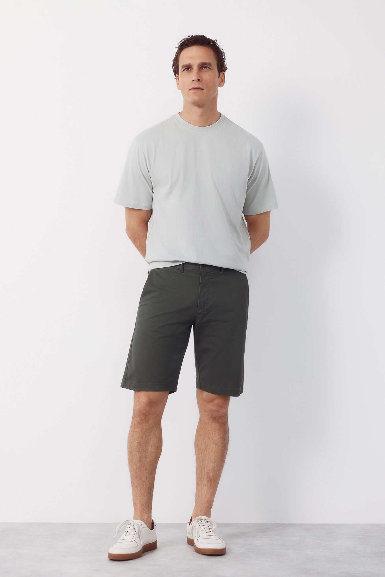 Cortefiel Plain T-shirt Grey