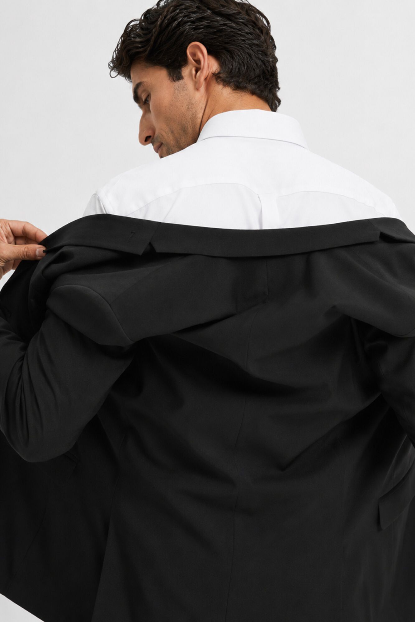 Selected Blazer de fato Slim Fit confecionado com materiais reciclados. Preto