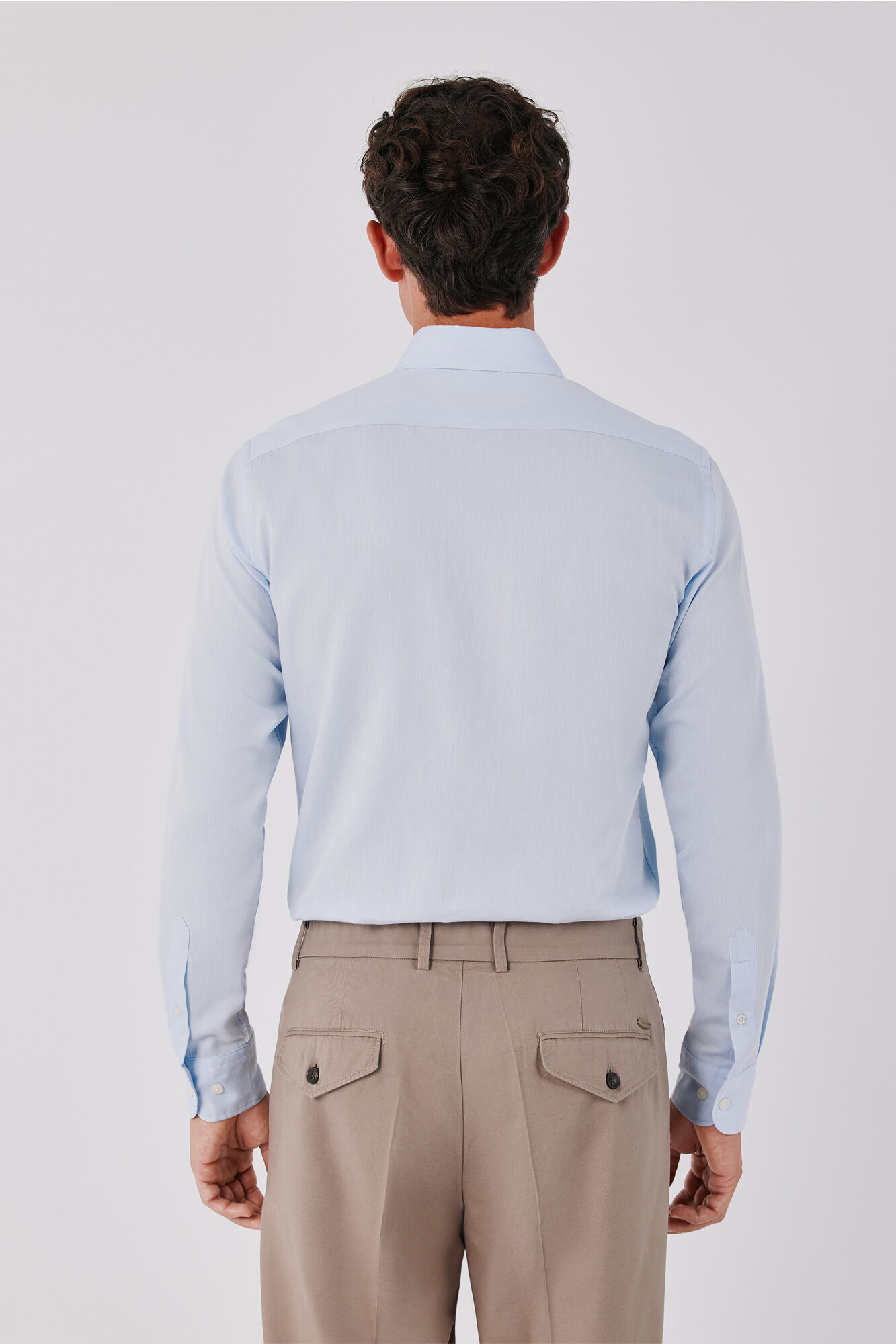 Cortefiel Camisa em algod&atilde;o e tencel Azul