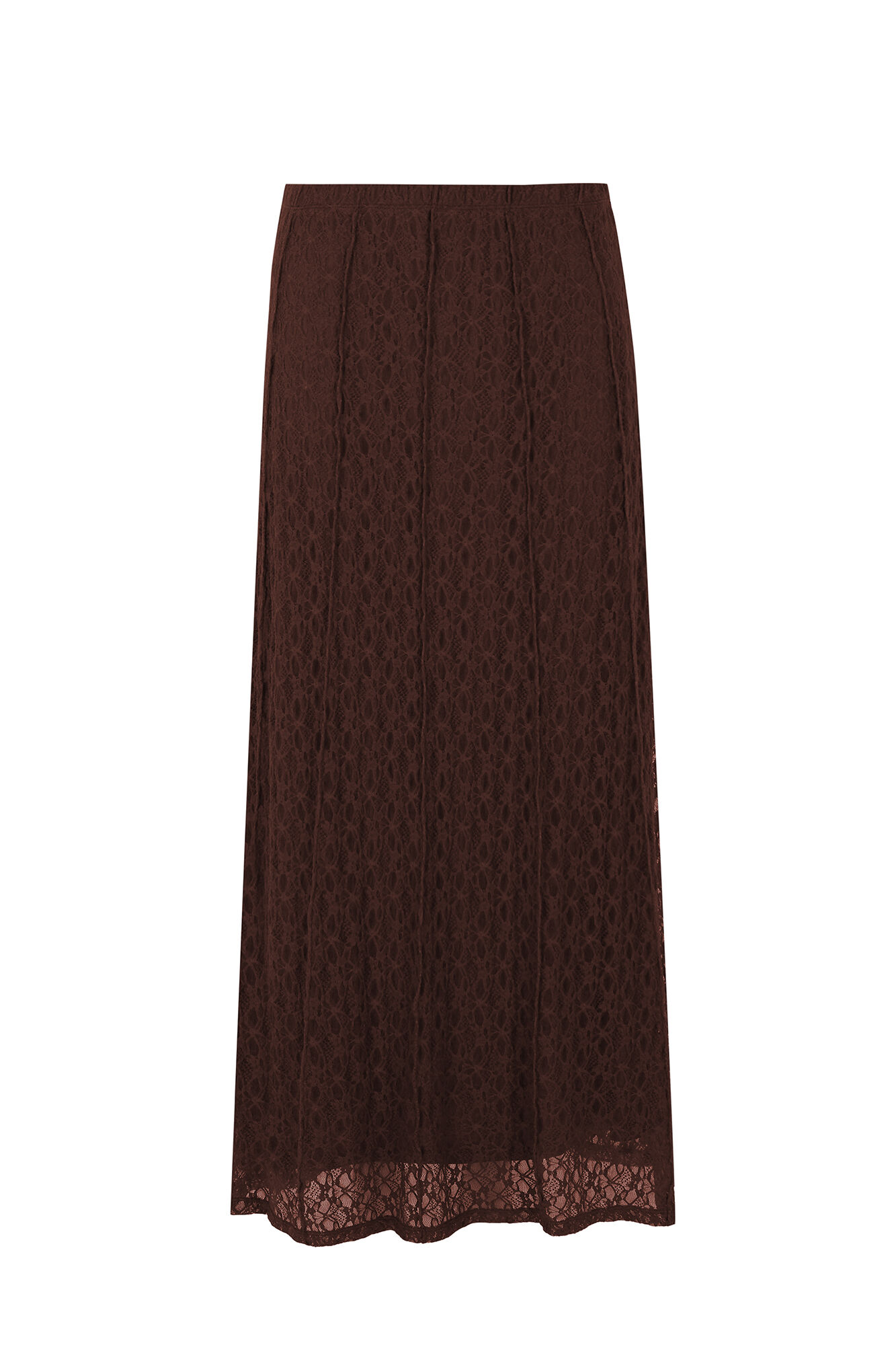 Slowlove Falda de encaje de tul Marr&oacute;n oscuro