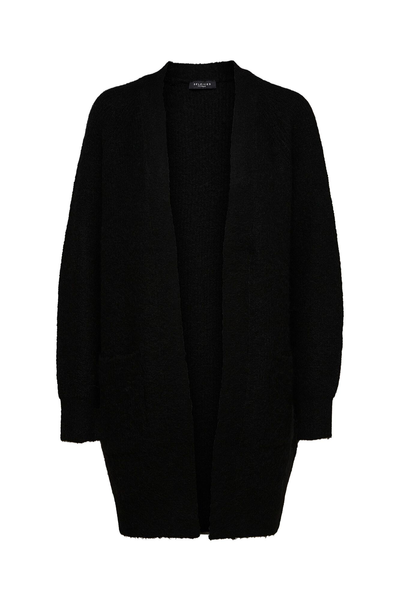 Selected Casaco de malha comprido em l&atilde; e alpaca Preto
