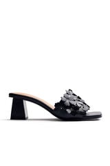 Gioseppo Mules salto de pele Preto