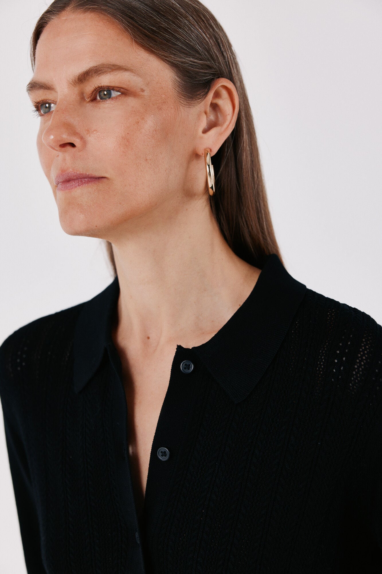 Cortefiel Chaqueta cuello polo Negro