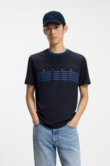 HUGO T-shirt riscas Azul
