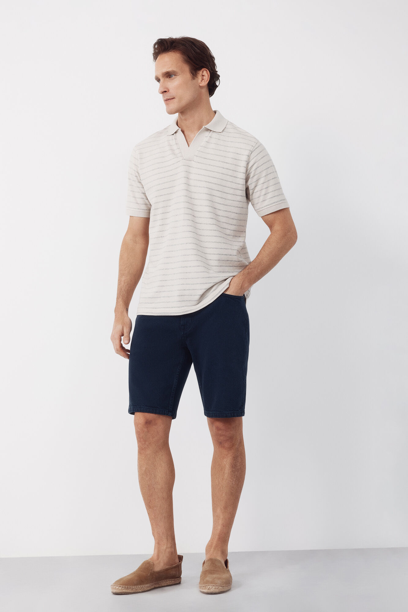 Cortefiel Regular color denim Bermuda shorts