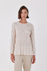 Cortefiel T-shirt fluida floral Ecru