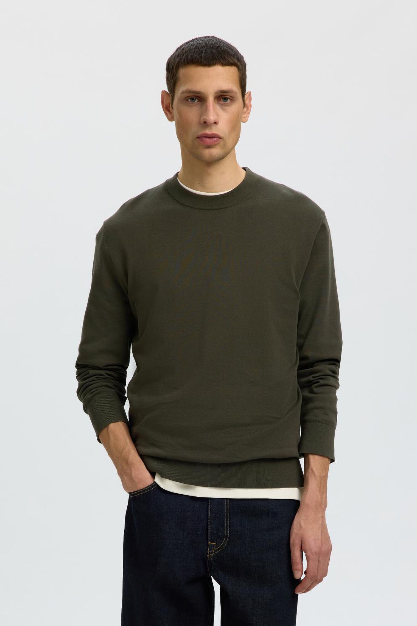Selected Camisola leve 100% algod&atilde;o org&acirc;nico