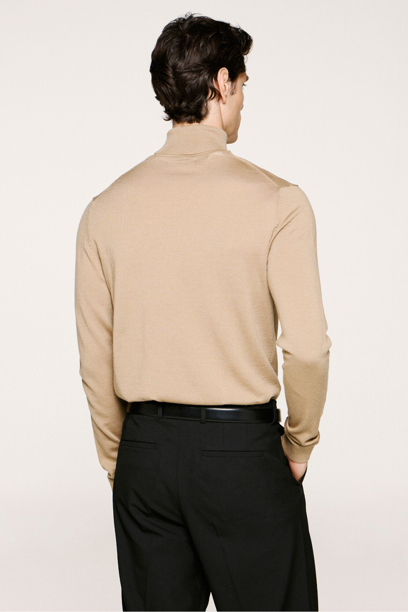 Selected Camisola de gola alta 100% l&atilde; merino Castanho