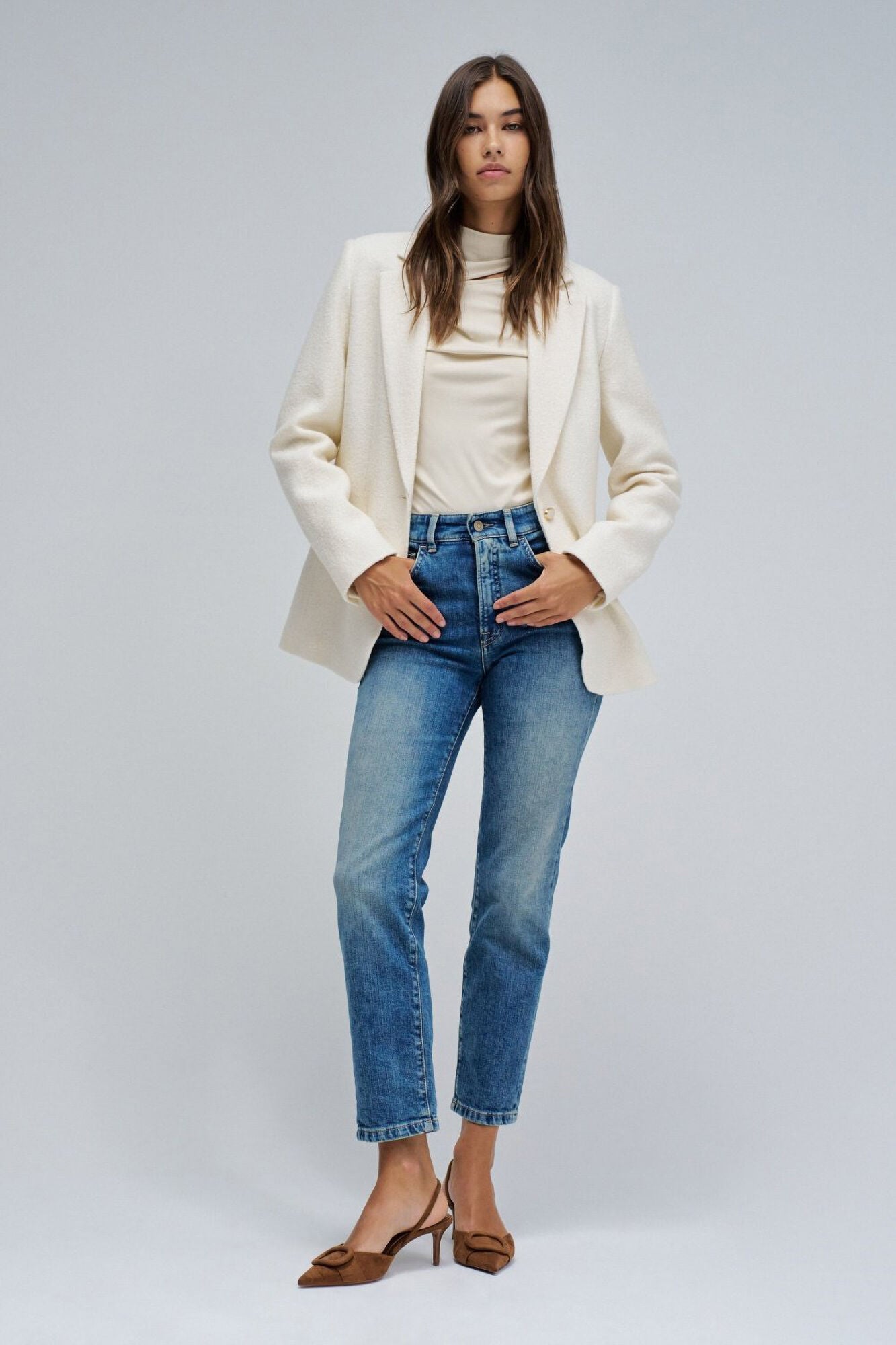 Salsa Jeans Cal&ccedil;a jeans skinny de cintura curta Azul