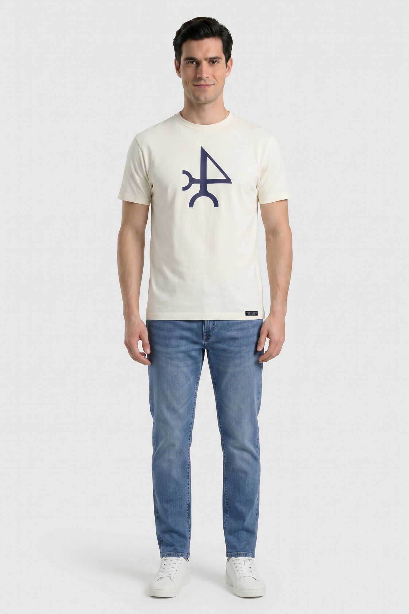 Valecuatro T-shirt logo Ecru