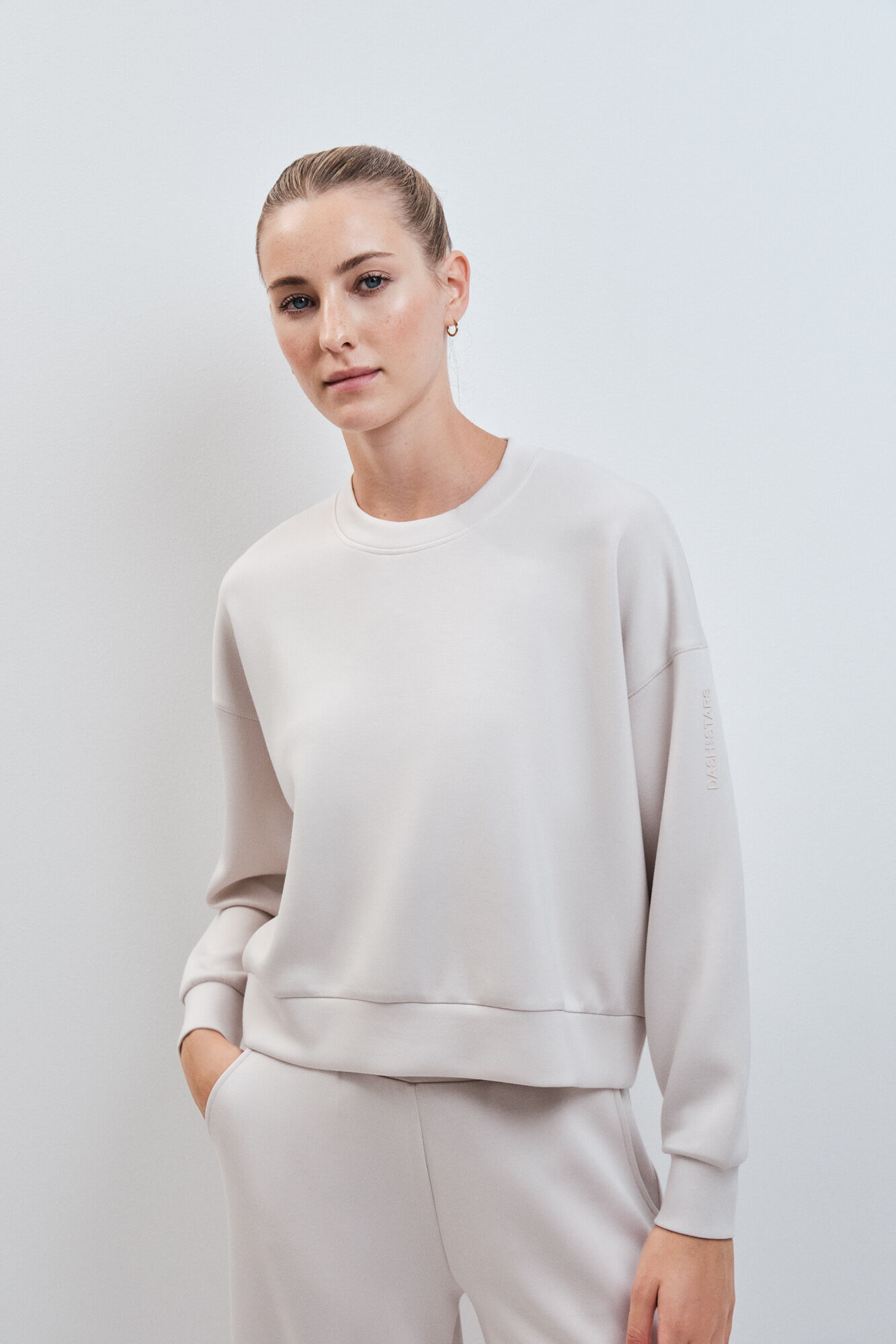 Dash and Stars Sweatshirt college modal cinzento claro cinzento