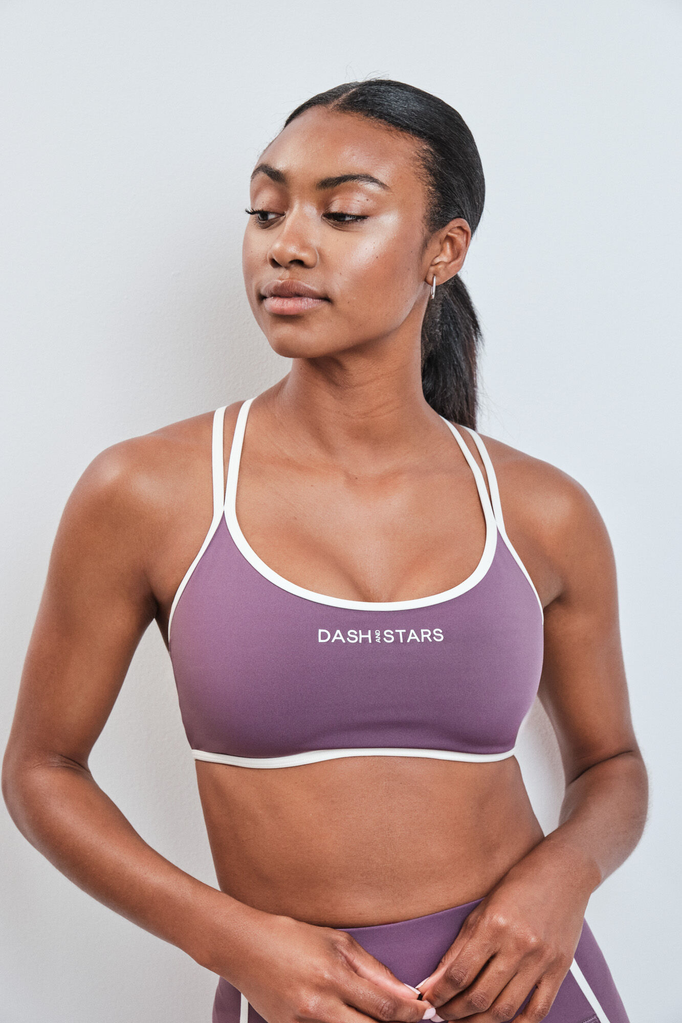 Dash and Stars Soutien desportivo 4D Stretch roxo rosa