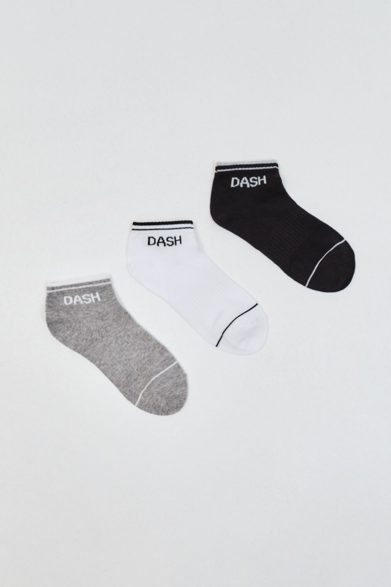 Dash and Stars Pack 3 meias curtas em algod&atilde;o