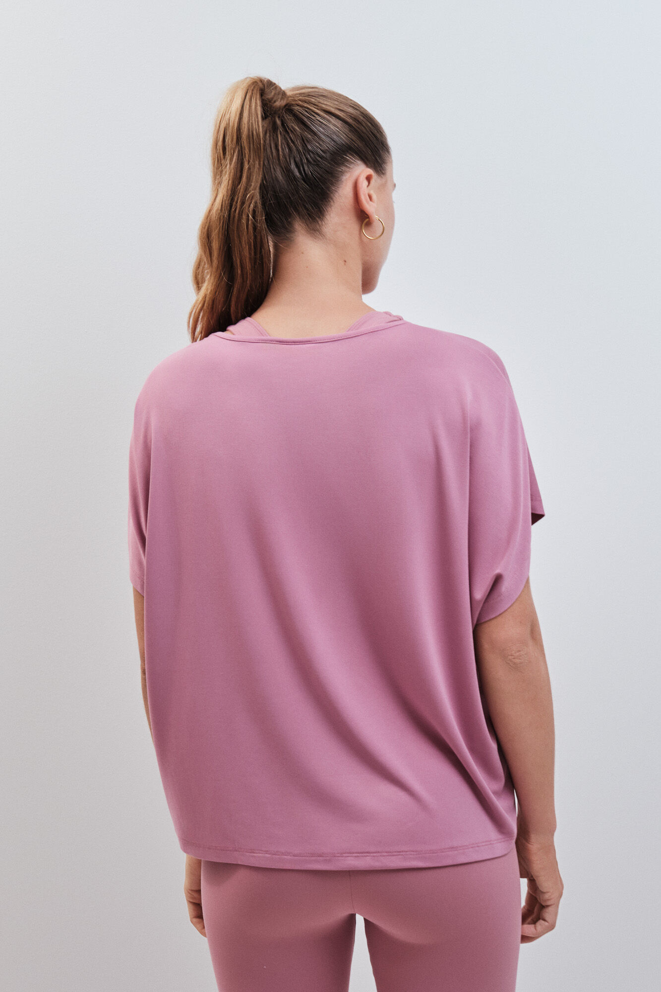 Dash and Stars Camiseta manga corta modal rosa rosa