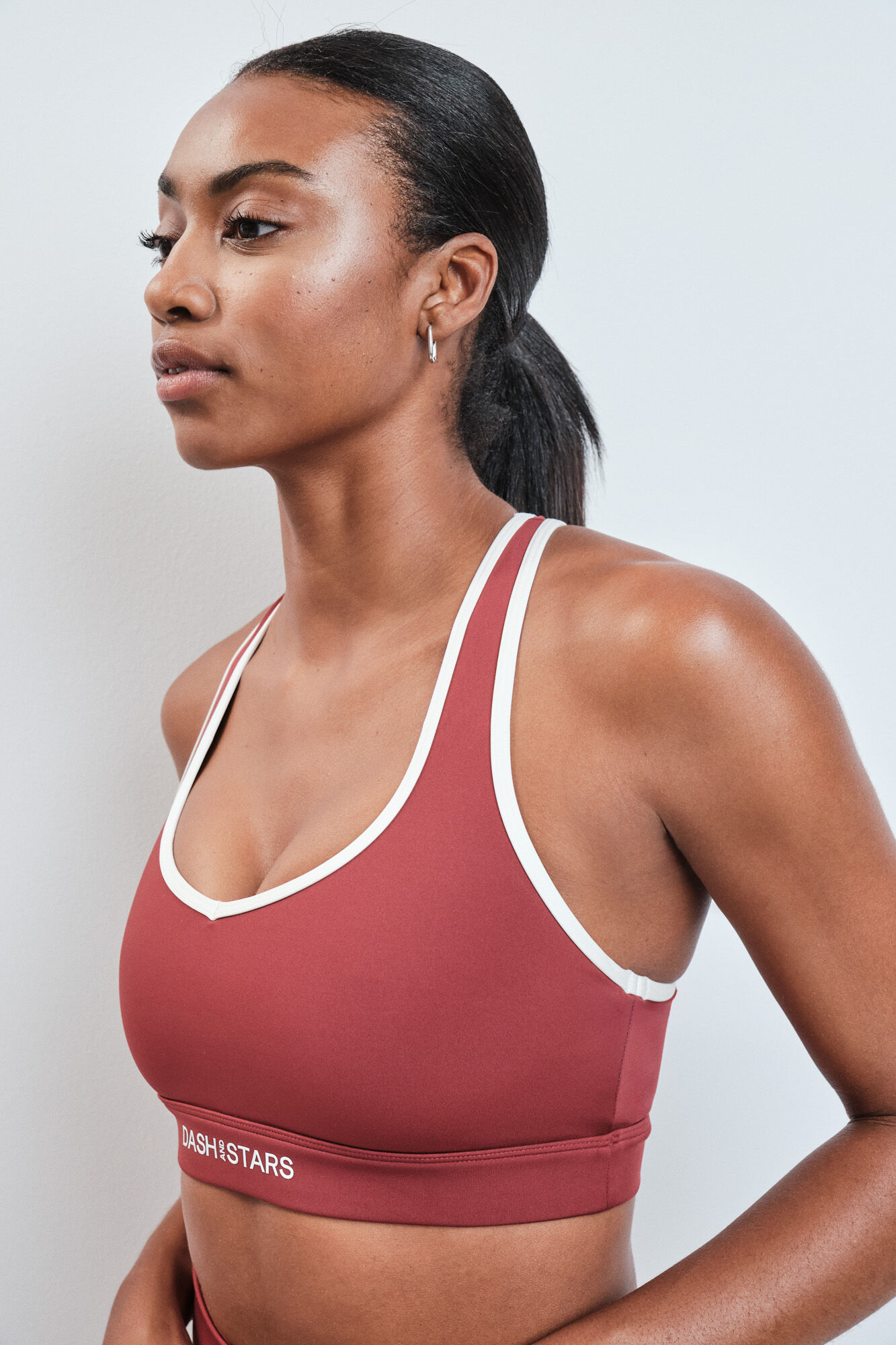 Dash and Stars Soutien desportivo 4D Stretch burgundy vermelho
