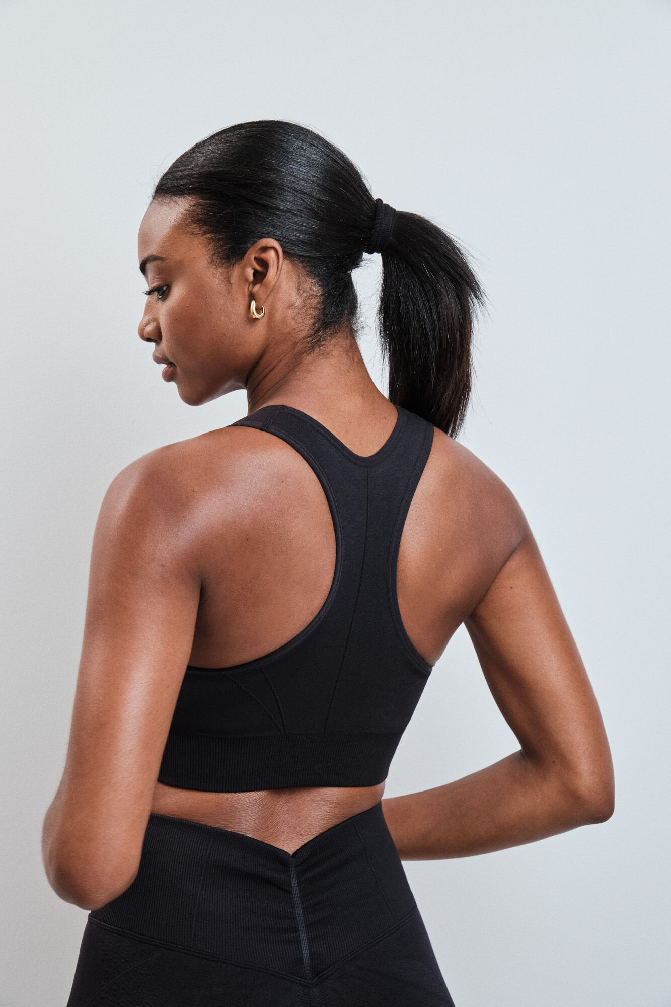 Dash and Stars Soutien desportivo preto fecho-&eacute;clair SEAMLESS FIT