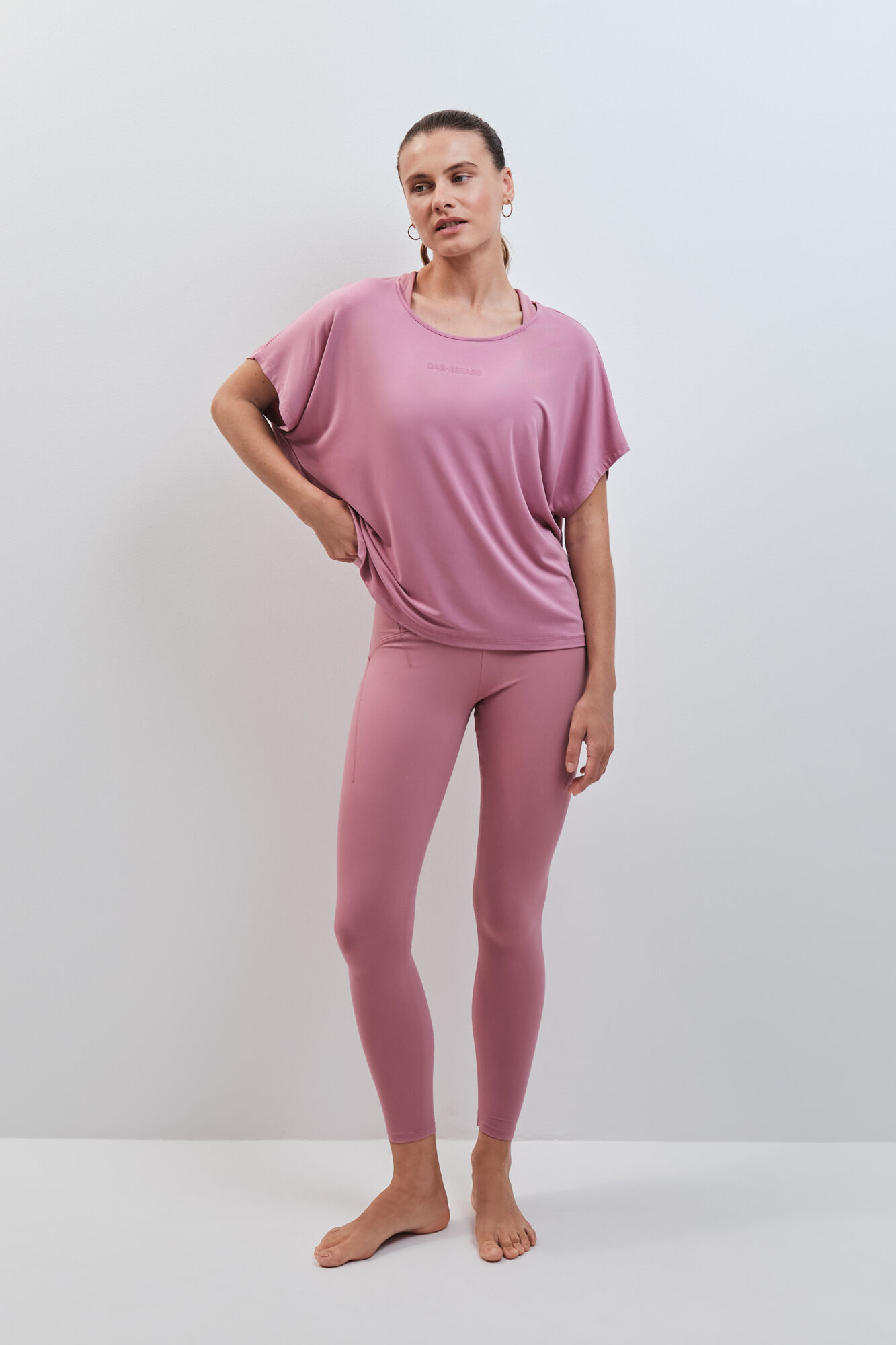 Dash and Stars Camiseta manga corta modal rosa rosa