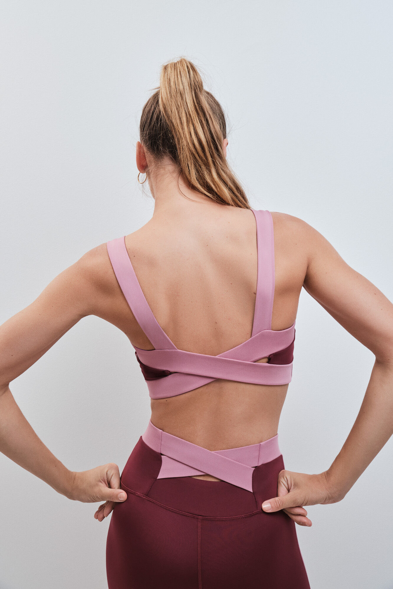 Dash and Stars Soutien desportivo bandeau 4D Stretch burgundy