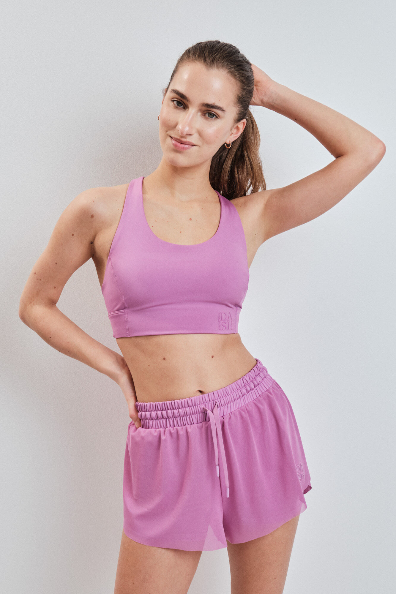 Dash and Stars Soutien desportivo 4D Stretch rosa rosa