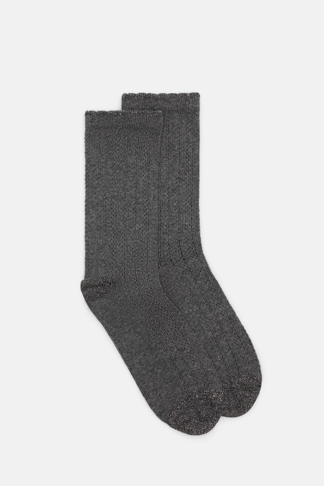 Hoss Intropia Lavinia. Calcetines calados con lurex Gris