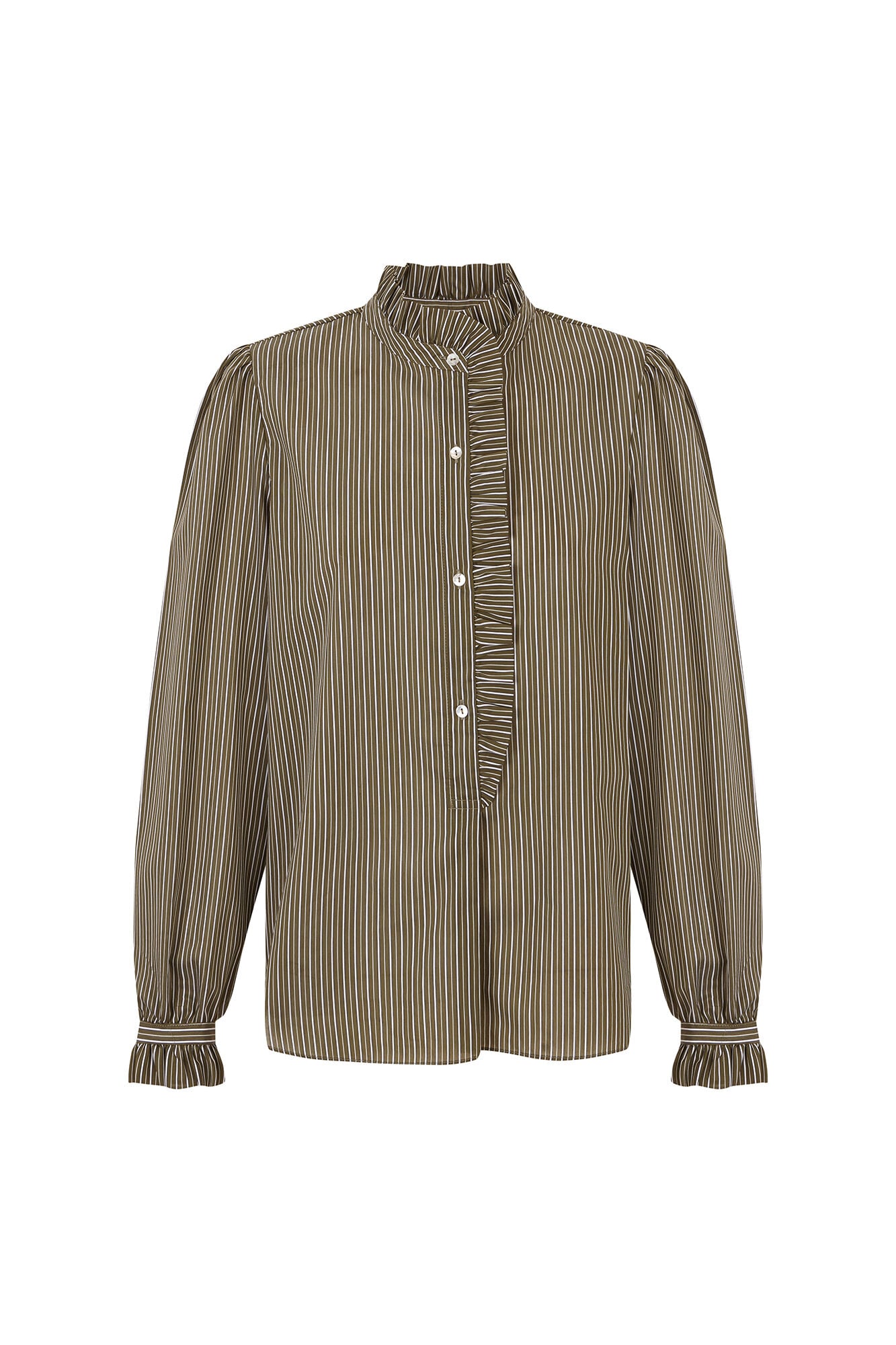 Hoss Intropia Cristela. Camisa rayas Kaki