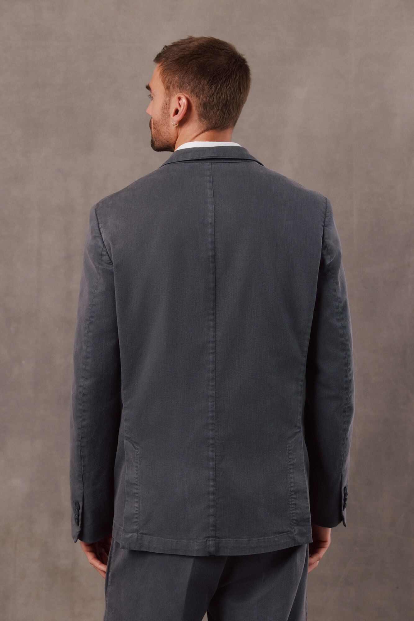 OOTO Blazer de fato coordenado em sarja Cinzento
