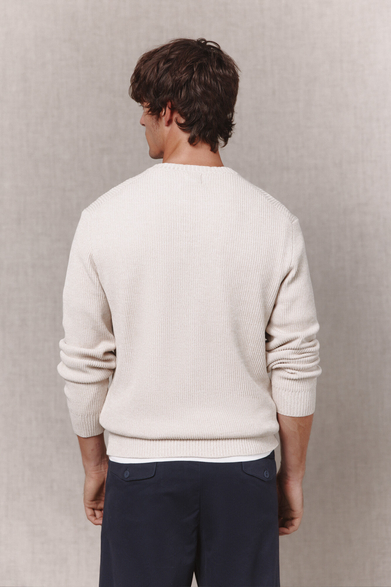 OOTO Jersey torzal cuello caja Beige