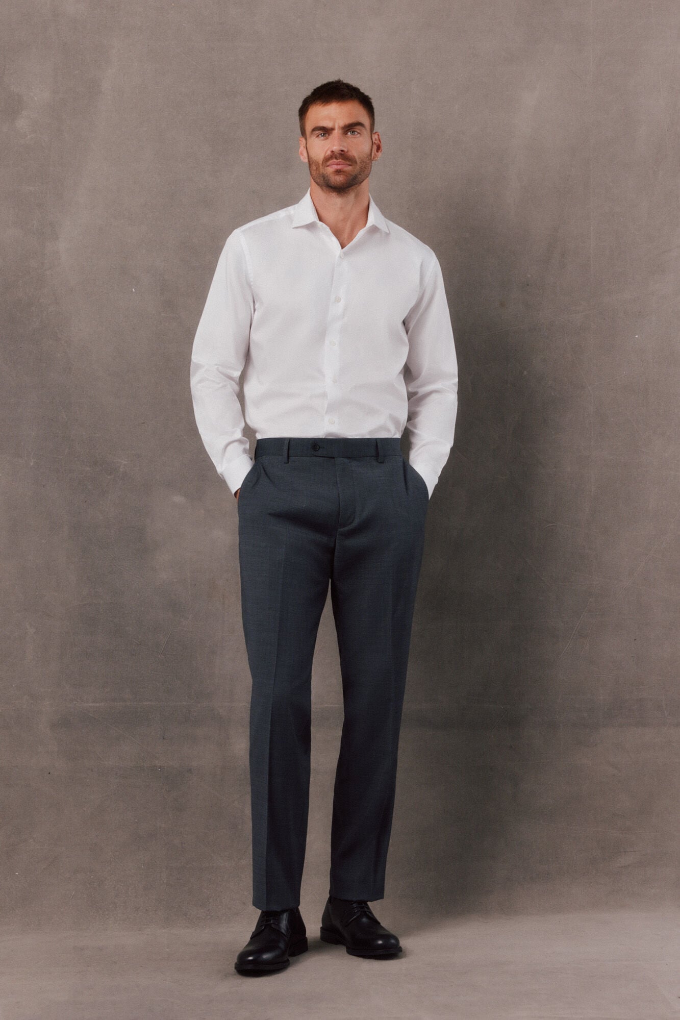 OOTO Camisa twill liso F&aacute;cil Plancha