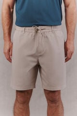 OOTO Lightweight poplin regular Bermuda shorts Beige