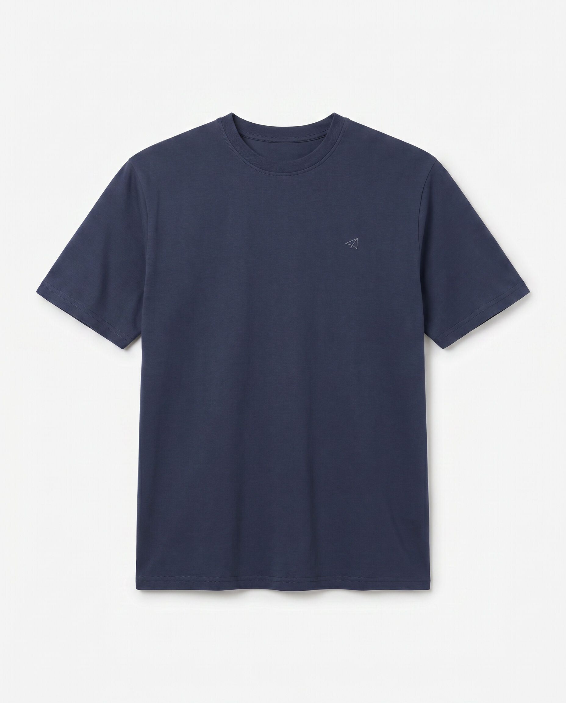 OOTO Washed basic T-shirt with airplane embroidery Navy