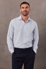 OOTO Camisa popelina riscas F&aacute;cil Engomar Azul