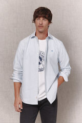OOTO Striped oxford long sleeve shirt Blue
