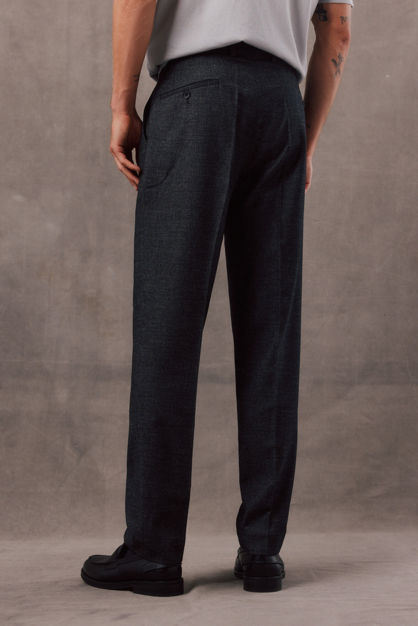 OOTO Pantal&oacute;n traje franela gris Gris oscuro