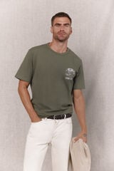 OOTO T-shirt gr&aacute;fica lavada Verde