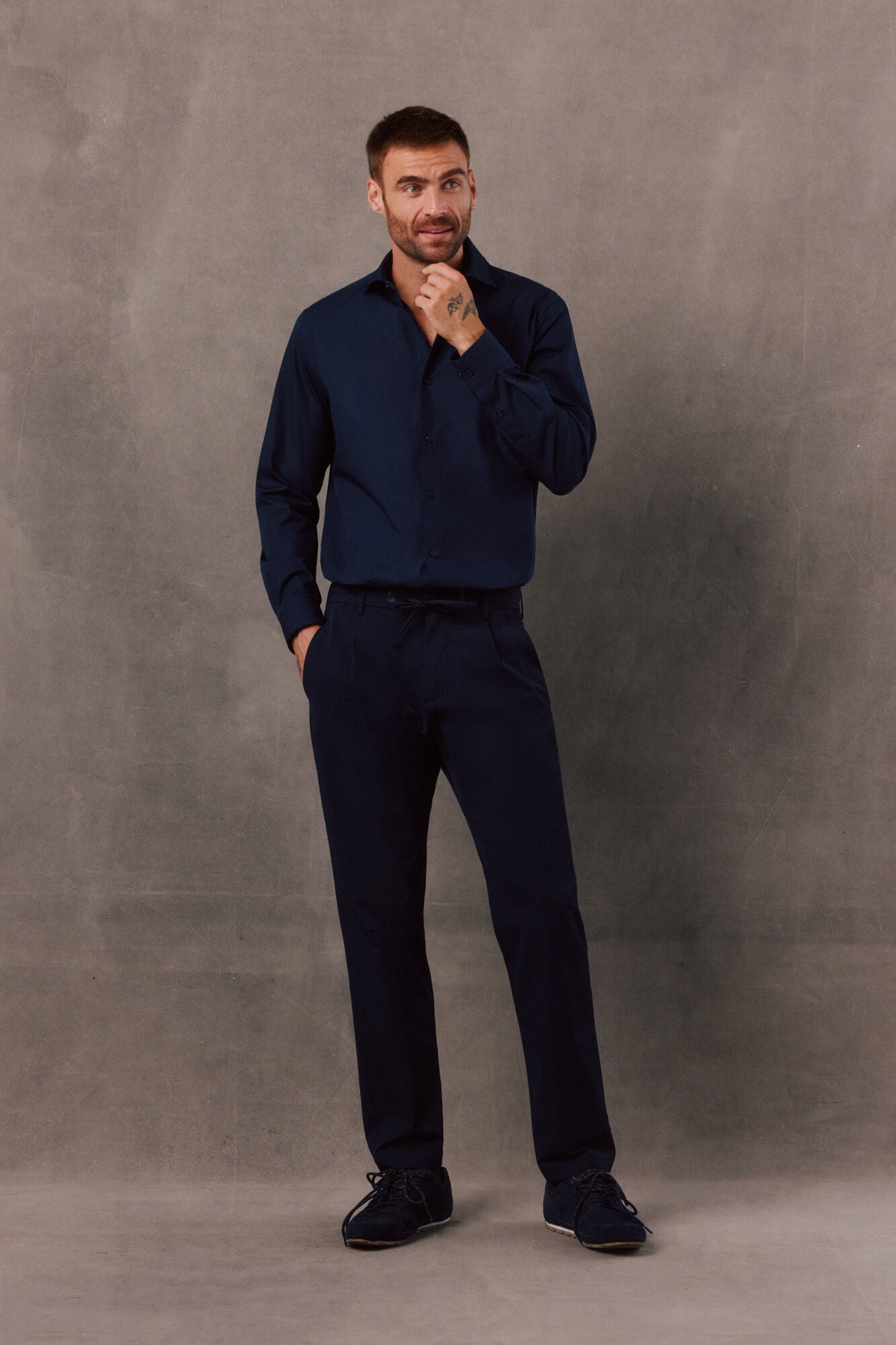 OOTO Camisa twill liso F&aacute;cil Plancha